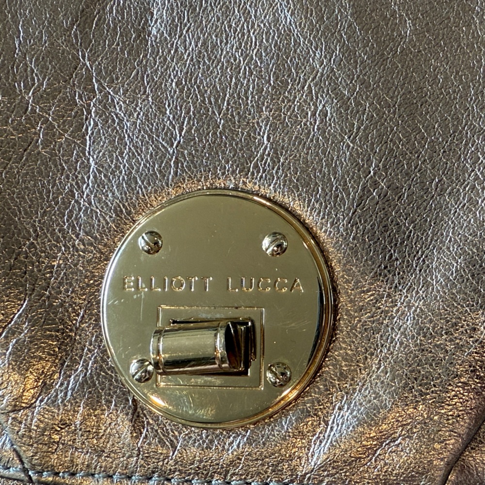 Elliott Lucca Metallic Gold Clutch/Crossbody Bag - Picture 2 of 5